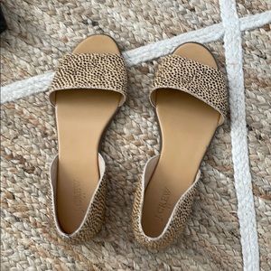 cheetah print fur dorsay flat